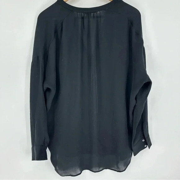 Vince Slit crepe Silk popover blouse - Picture 3 of 8
